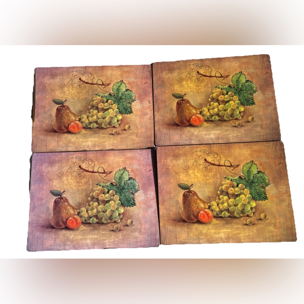 Pimpernel Fruit Medley Cork Back Place Mat Set of 4 Vintage